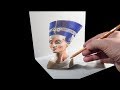 Drawing Nefertiti Illusion - 3D Anamorphosis on Paper - VamosART