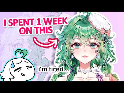 How I Made Myself a VTuber! 🌸💚  [Part 1: Drawing the Model]