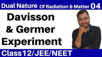 Dual Nature Of Radiation and Matter 04 II Davisson and Germer Experiment with Bragg