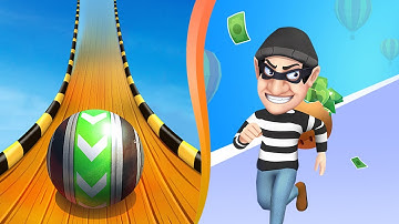 Sky Rolling Ball 3D Vs Thief and Run 3D in New Max Levels Mobile Game Walkthrough Trailer LP4KEA