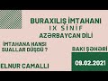 Buraxılış imtahanı 9-cu sinif (09.02.2021) Azərbaycan dili