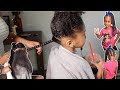 Prepping My 4 year old for BRAIDS! | First Time Blowdrying Her Hair