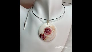 'Retro on a Roll' Valentine's Twist  Polymer Clay Extruded Retro Cane Mokume Gane