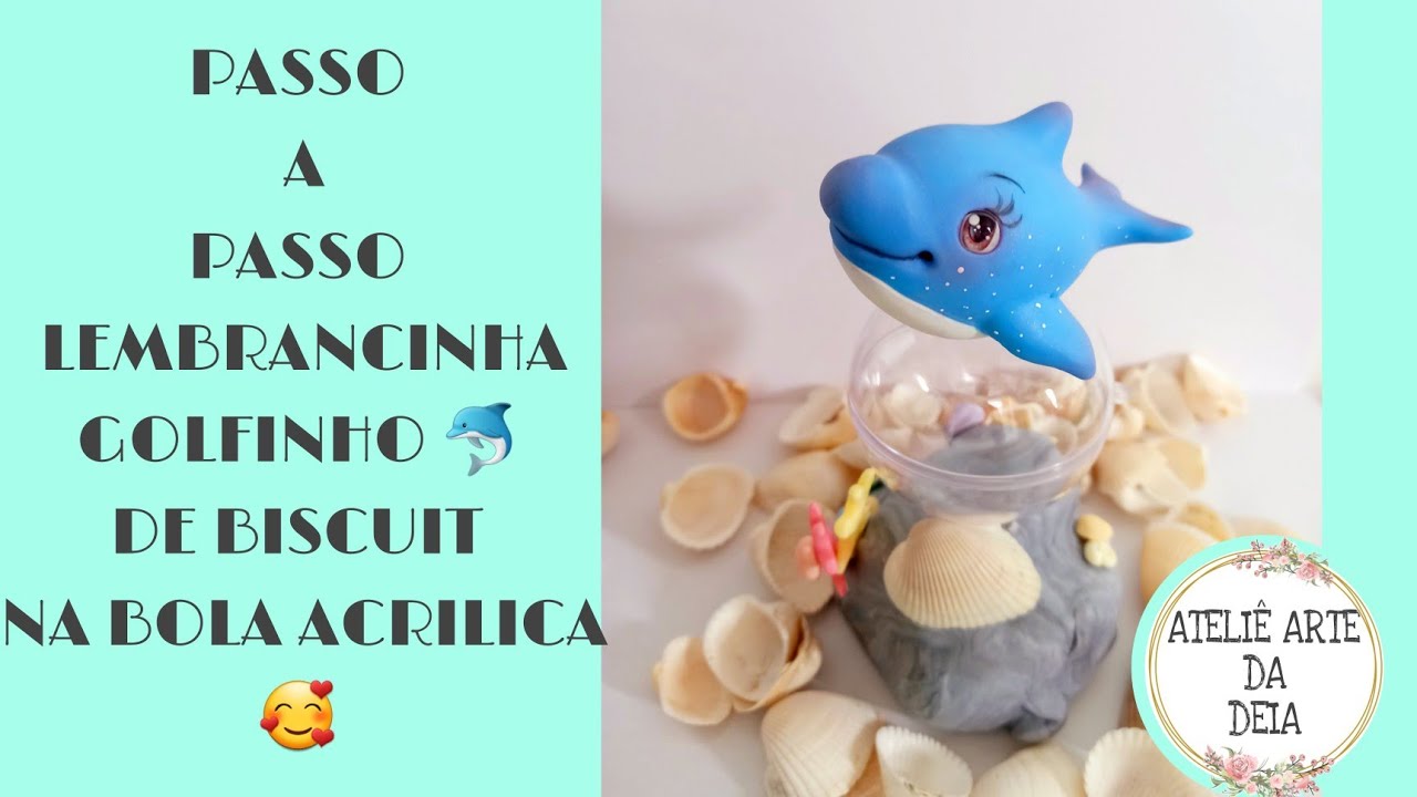 PASSO A PASSO DE BISCUIT TEMA FUNDO DO MAR/GOLFINHO 🐬 NA BOLA ACRILICA