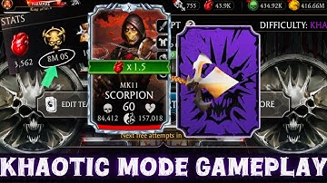 Khaotic Mode The Krypt Gameplay | MK11 Scorpion 🦂 Basic Combo’s are Best in Mortal Kombat Mobile