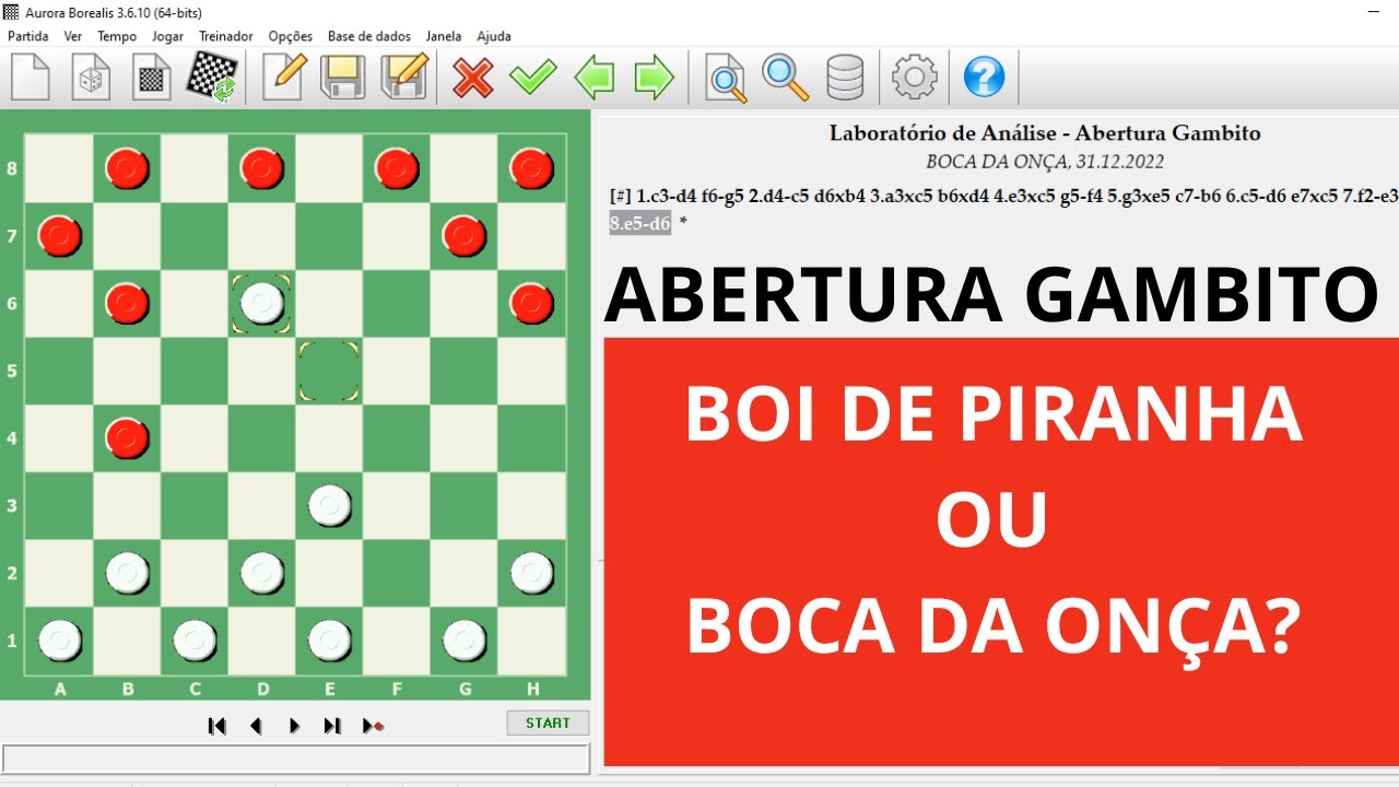 Jogo de Damas : Estudo Abertura Russa (Programa Aurora) 