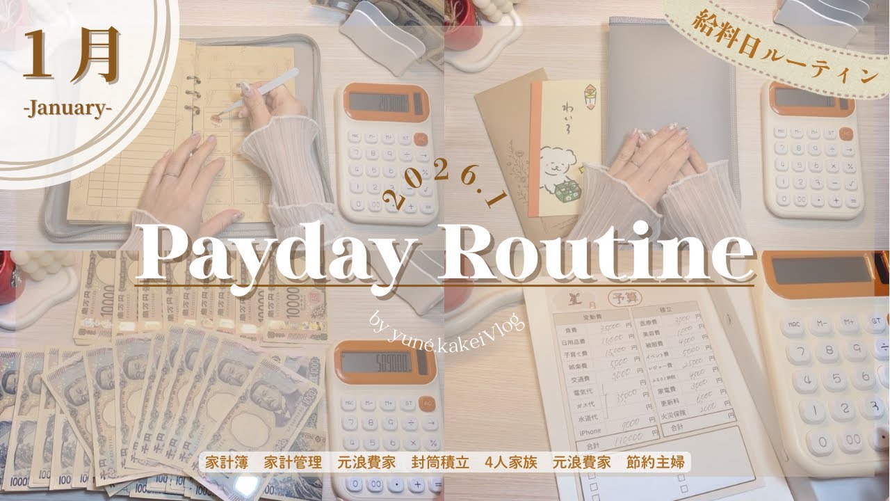 〖1月給料日ルーティン❄️〗先取り貯金❤️‍🔥元浪費家4人家族のリアル💥｜賃貸暮らし｜30代｜節約｜主婦