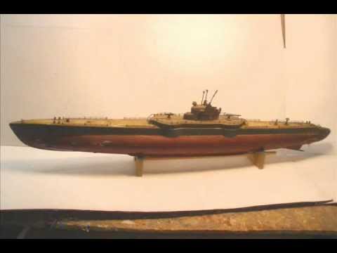 ITO Japanese 27in toy wood submarine restoration by R-C 