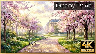 Dreamy Parisian Park in Bloom | 4 Hours 4K Art for Samsung Frame TV