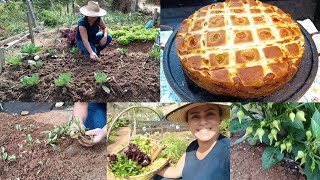 Cedim vou pra Academia de Fartura da roça/Trabalhando na Horta+Torta de Frango com Catupiry Caseiro