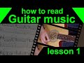 Lesson 1.  Learn how to read guitar music (intro and semibreves)