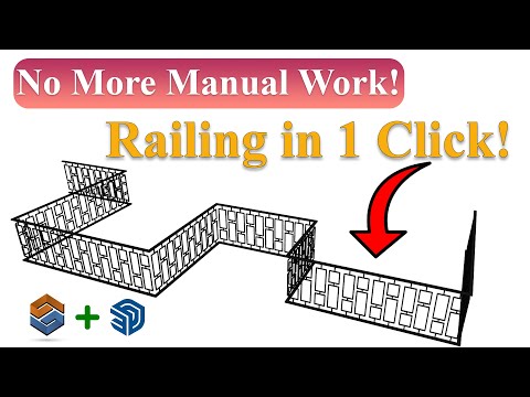 How to Create Railing in SketchUp with Profile Builder | 1-Click Assembly Tutorial