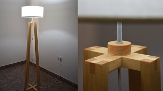 Cómo HACER LÁMPARA de PIE en MADERA estilo NÓRDICO  DIY WOODEN LAMP