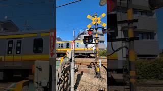 踏切 電車 鉄道 JR南武線 河原第3 JR東日本E233系 railroad crossing japan