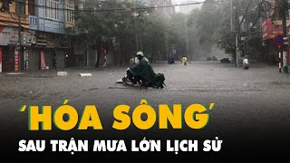 Phố phường Hải Phòng ‘hóa sông’ vì mưa lớn kéo dài