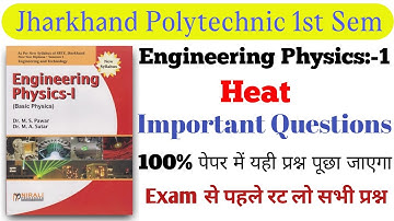 Heat Most Important Question || Jharkhand Polytechnic 1st Sem Physics Heat Important Question