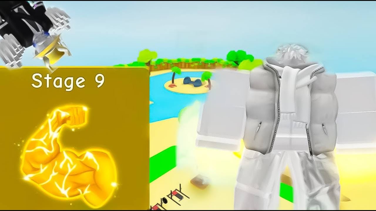 получил 9 стадию в No Limit Lifting Simulator (Mark Roblox)