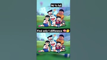 find only 1 difference 🧠🤔 #doreamon #doremon #cartoon #anime #puzzle #nobita #difference #viralvideo