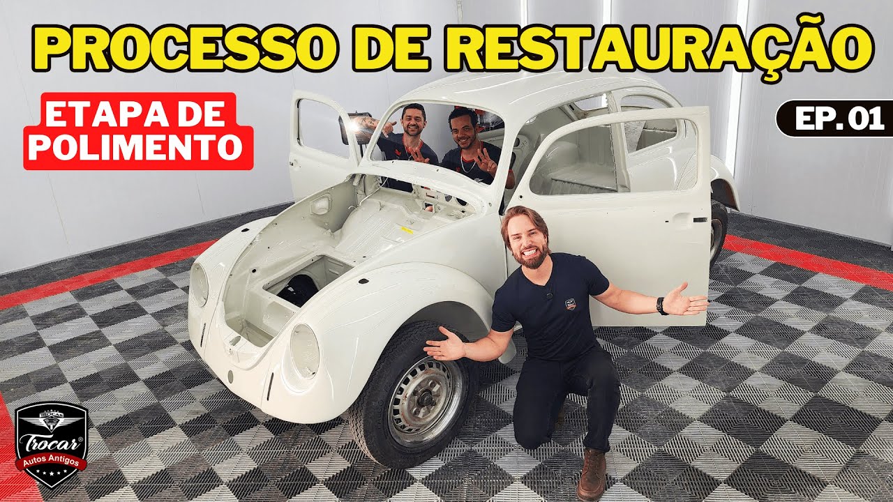 Fusca 1982 Branco Paina RENASCENDO! 🔧 Polimento Pré-Montagem e Início da Restauração ✨ Ep.01