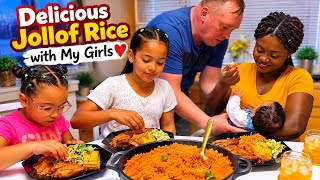 Delicious jollof rice dinner with my family ❤️