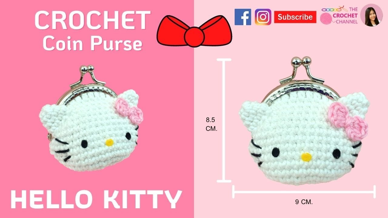 Crochet Hello Kitty Coin Purse 