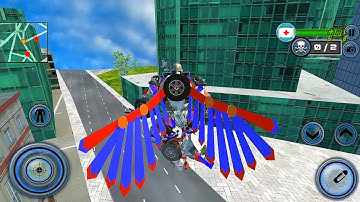 Futuristic Flying Police Robot Car Transform - Android iOS Gameplay