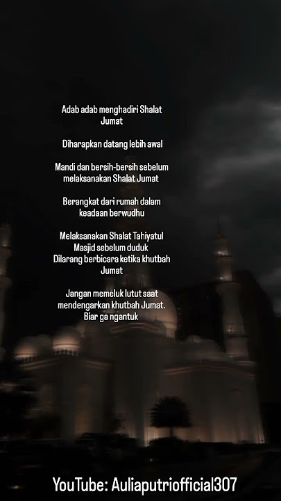 Adab menghadiri shalat Jum'at #dakwah #bismillahfyp #islam #shorts