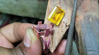 Download Lagu Pukhraj stone copper ring making ! How to make a pukhraj stone ring  MP3