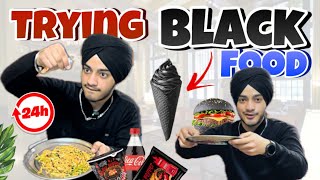Living on *Black Colour* food for 24 hours 😱 in ₹500 | Trying black food for the first time