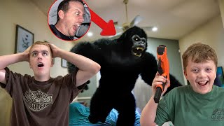 My Dad was Stuck in a Gorilla Costume for 8 Hours! And Ethan's hair turned Orange!