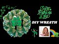 How to make a saint patricks day wreath lucky  blessed wreath diy shamrock mesh wreath