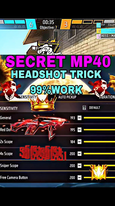 Secret MP40 Headshot Trick & Setting 100% Working😱 | Free Fire