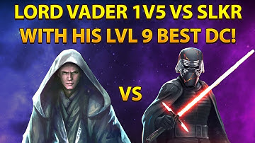 LORD VADER 1v5 VS SLKR WITH HIS LVL 9 BEST DC!! LORD VADER IS THE GOAT OF GLS! Galaxy of Heroes.