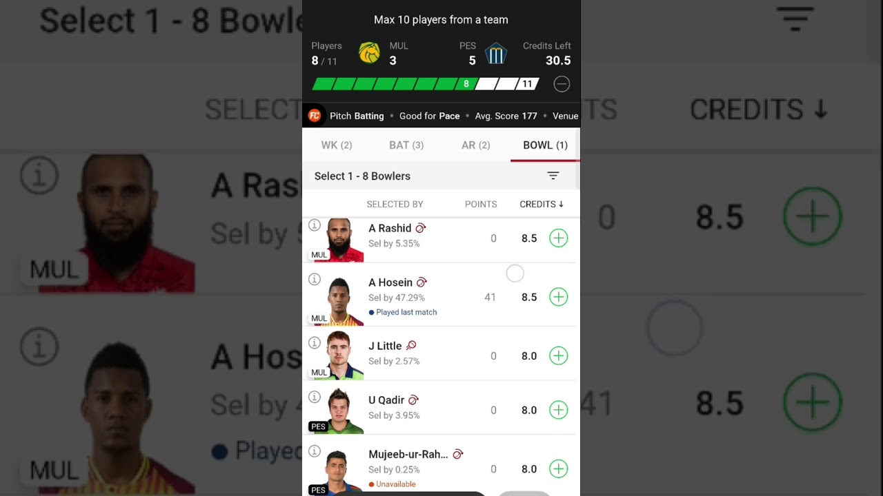 MUL vs PES Dream11|MUL vs PES Dream11 Prediction|MUL vs PES Dream11 Team