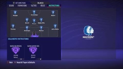 FIFA 21 Custom Tactics - Recreate 4-3-3 of  GENT  + Instructions - Replicate real system