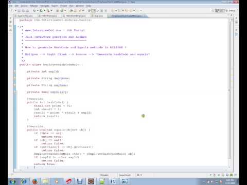 HOW TO GENERATE HASHCODE EQUALS IN ECLIPSE