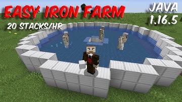 Easy Iron Farm | 20 Stacks an Hour | Minecraft Java 1.16.5 | Iron Farm 1.16.5 | 1.17