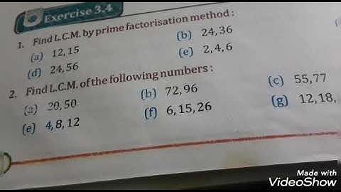 LCM BY DIVISION METHOD Ex - 3.4 Class 5