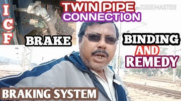 ICF BOGIE TWIN PIPE CONNECTION ,CAUSES  OF BRAKE BINDING & REMEDY .#RAILWAYMECHANICALINFO.B.K.DUTTA.