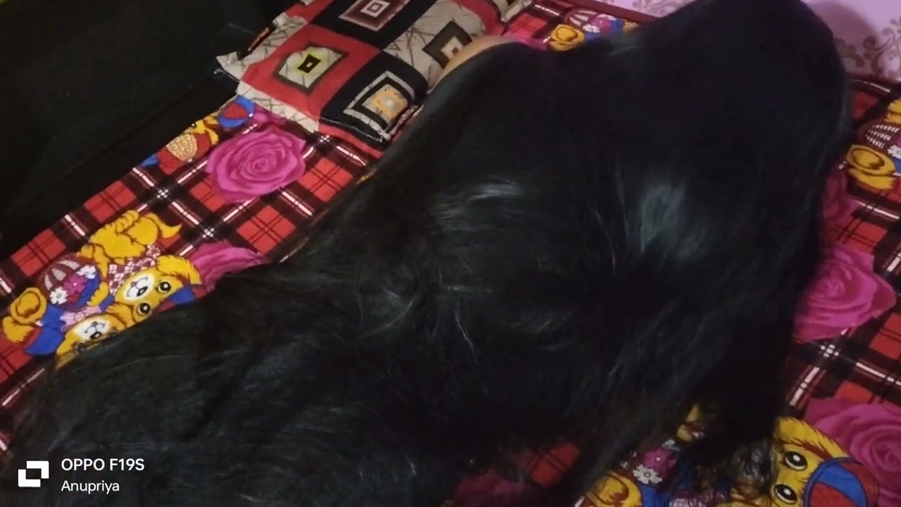 long hair sleeping time, beutiful hair.