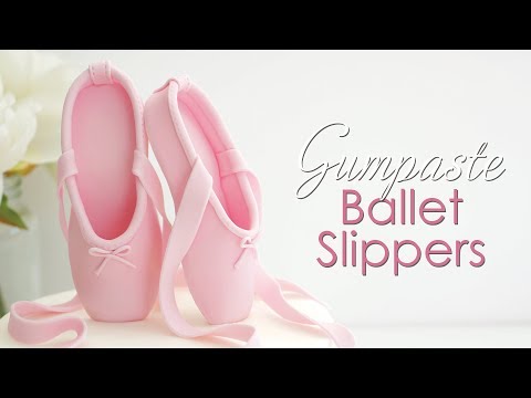 Como fazer Gumpaste / Fondant sapatilhas de Ballet Bolo Topper