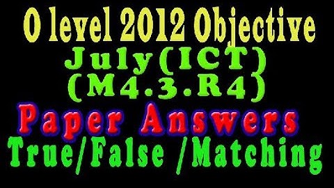 O Level Doeacc/Nielit  2012 July Solve Question  ICT (M4.3.R4)Paper In English (Objection Type)