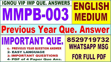 MMPB 003 Previous Year Question Paper in English | mmpb 003 important questions with answer
