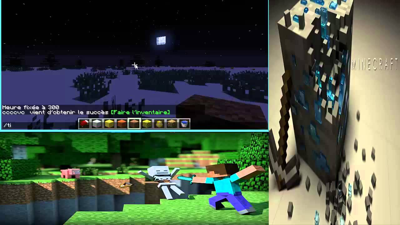 Minecraft:Code pour avoir le jours quand il fait nuit - YouTube