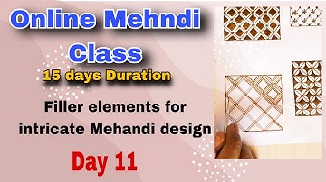 Filler elements for intricate Mehandi design | grid,netting,checks Mehandi design | Day 11 |