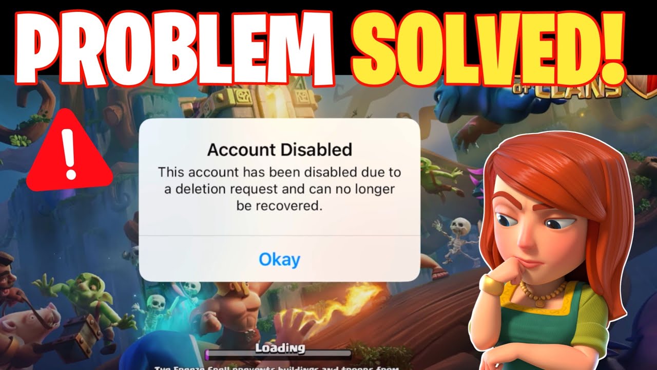 Clash Problem THIS ACCOUNT HAS BEEN DISABLED PROBLEM IN CLASH OF CLANS! - YouTube