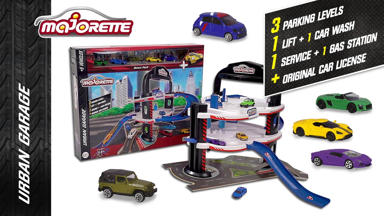 Majorette - Garage Urban avec 5 autos/Urban garage with 5 cars 