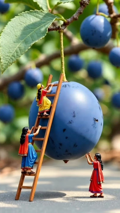 Miniature Honey Berry Juice | Tiny Punjabi Women Make Giant Fruit Juice | Hyper-Realistic Art#shorts