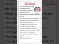 My Sister #essay #easytolearnandwrite #youtubeshorts #shorts #sister #mysister #mysiblings#yt #viral