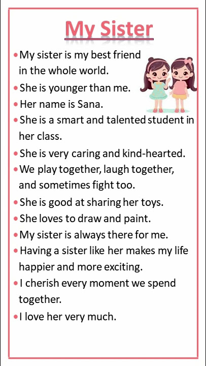 My Sister #essay #easytolearnandwrite #youtubeshorts #shorts #sister #mysister #mysiblings#yt #viral